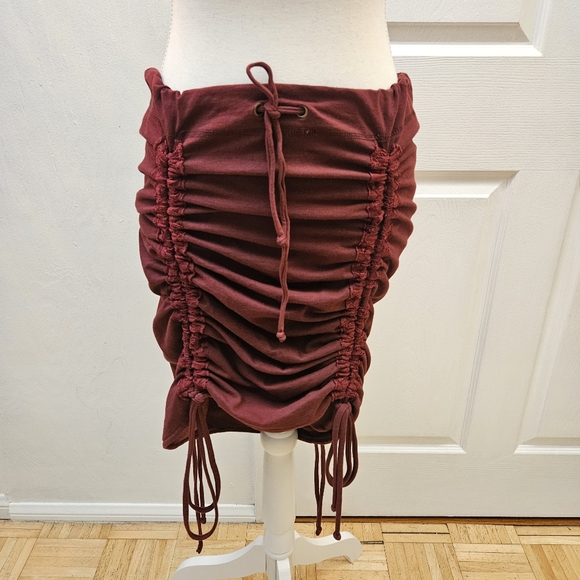 NEW Convertible MISS BE by Emmanuelle Blanc Festival Ruched Dark Red Skirt Dress - Picture 6 of 16